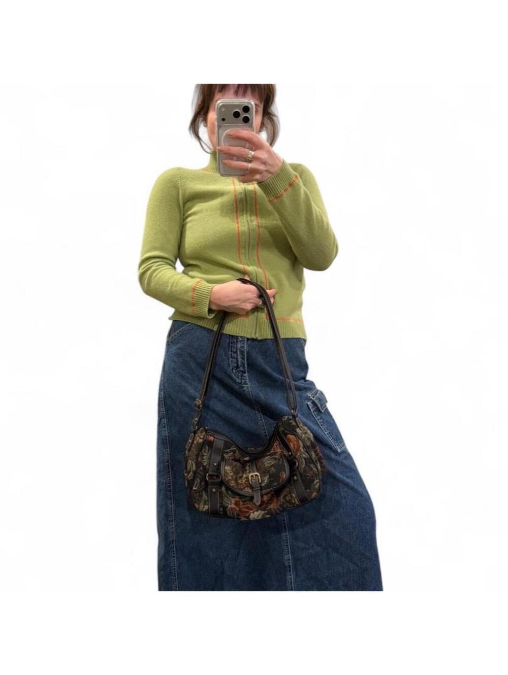 Y2K Floral Tapestry Shoulder Bag